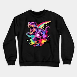 t rex skaterboard Crewneck Sweatshirt